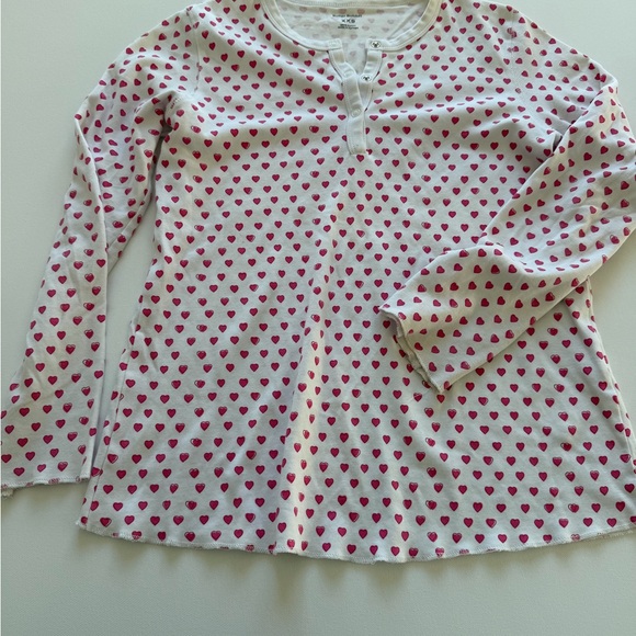 Roller rabbit heart- print Henley too size xxs - Picture 2 of 6